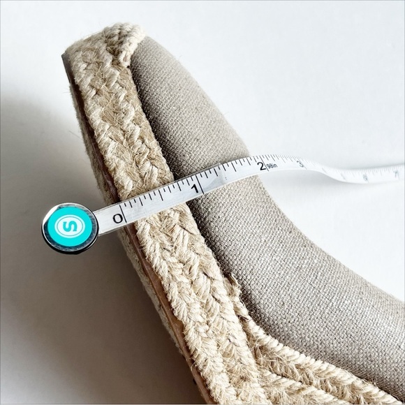 J. Crew Seville Metallic Espadrille Wedges 9 canvas neutral heels summer shoes - Picture 10 of 13